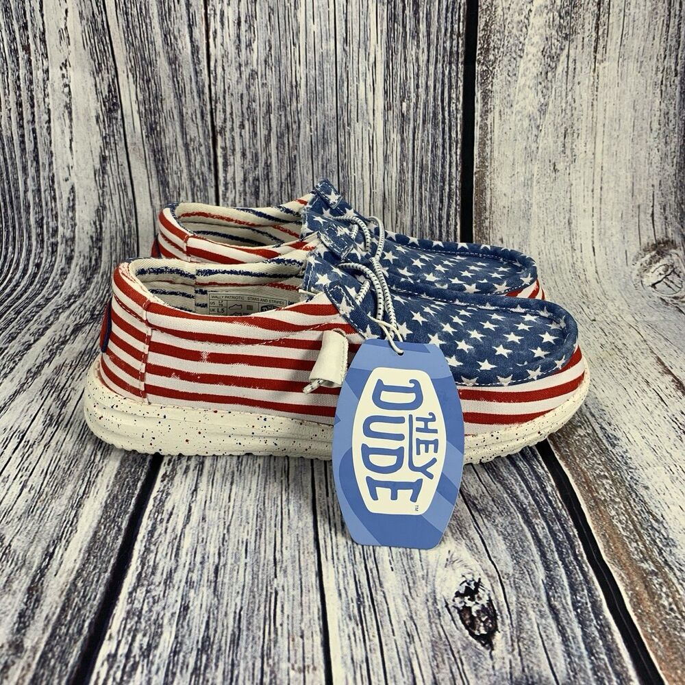 Hey Dude Wally Patriotic Stars And Stripes American Flag Sneakers Women’s 7